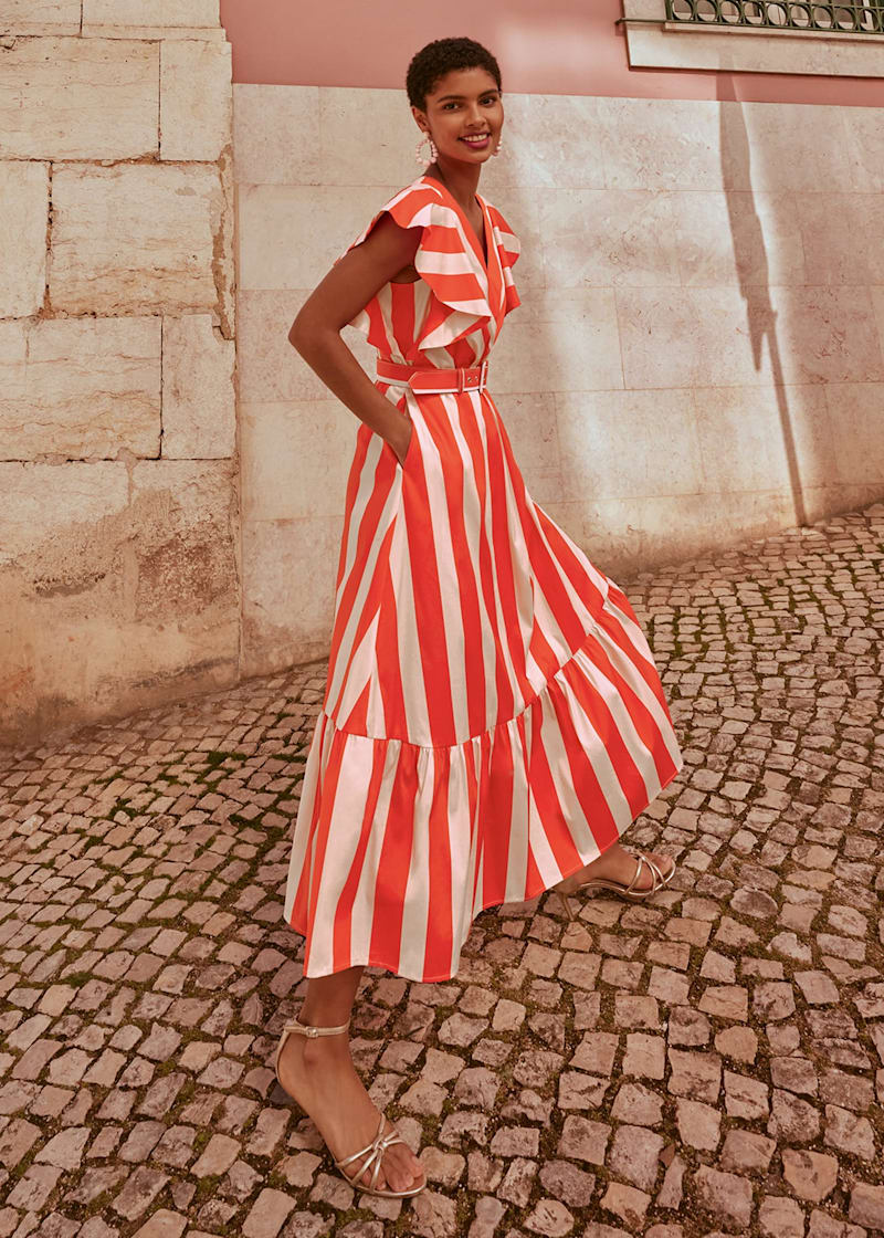 Striped cheap maxi dress