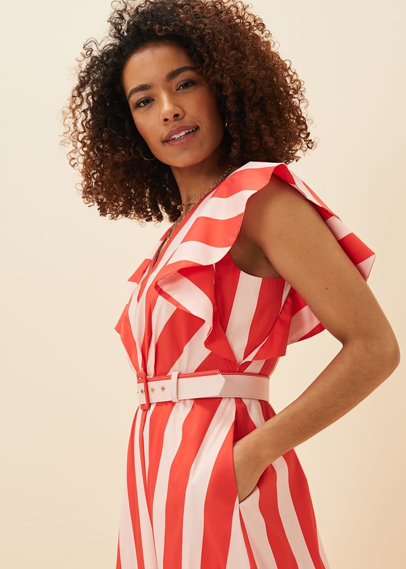 Loft striped new arrivals wrap dress