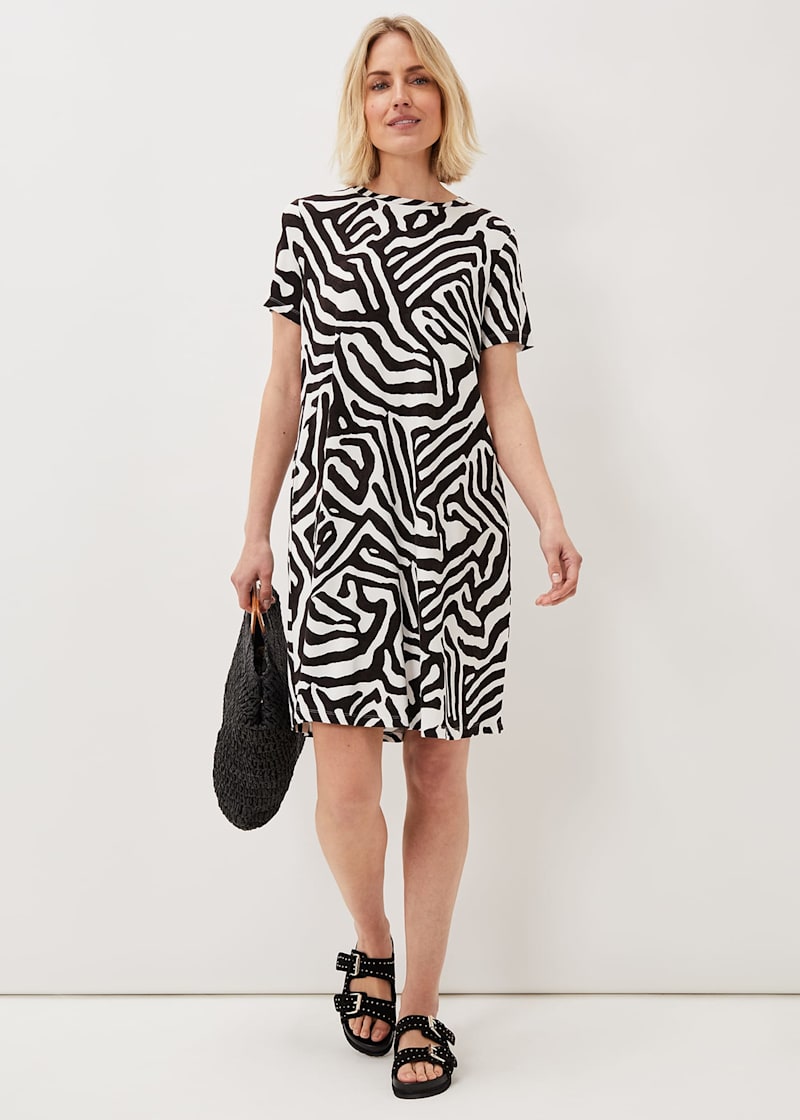 Zebra print t shirt dress sales