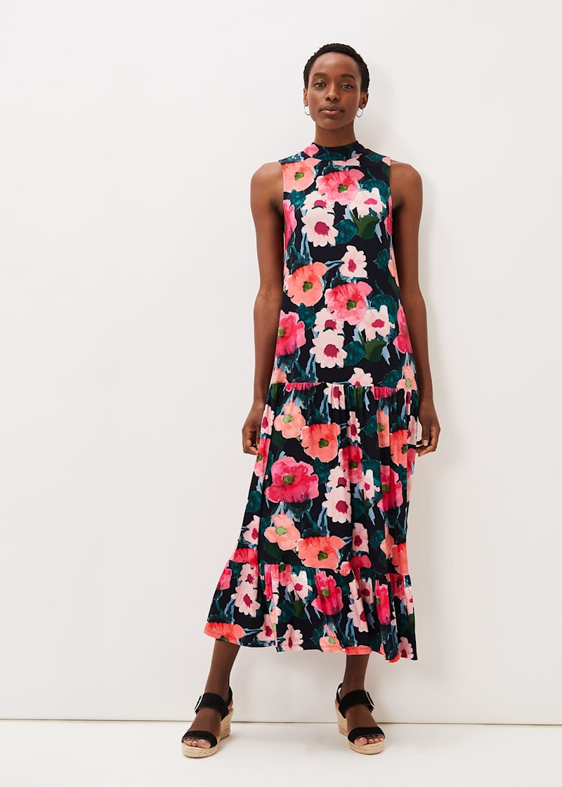 Floral maxi dress deals sleeveless