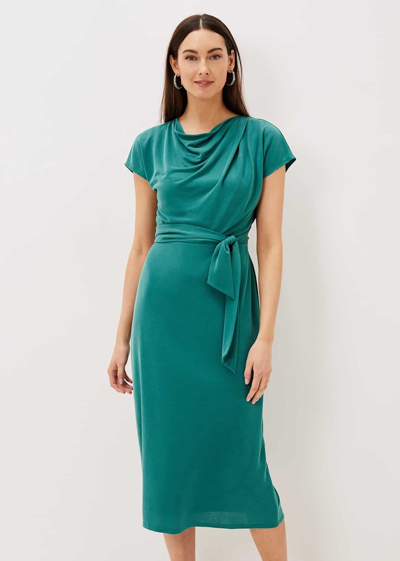 Kadence Cupro Tie Waist Dress