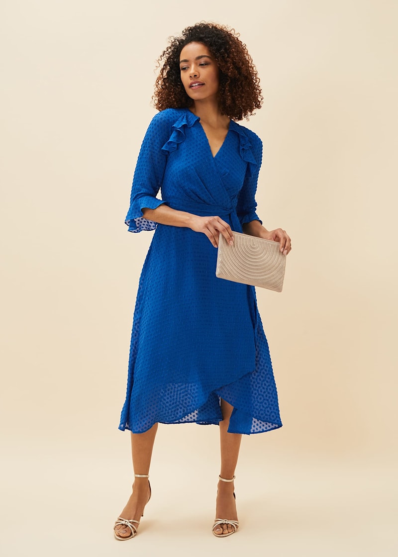 Phase eight blue wrap dress clearance