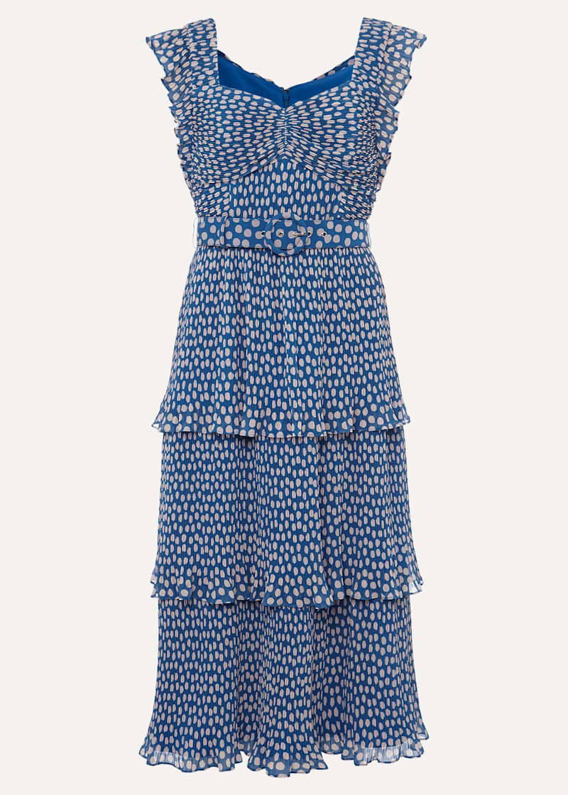 Alanza spot tiered hot sale dress