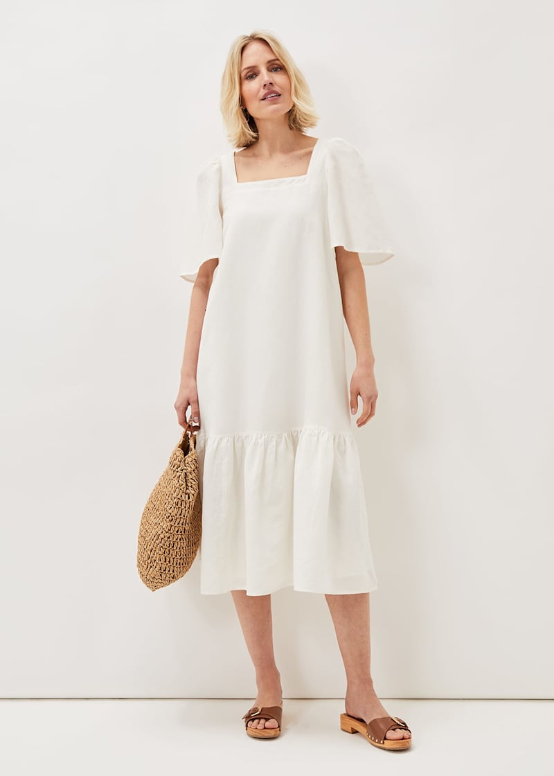 Fitted shop linen dress