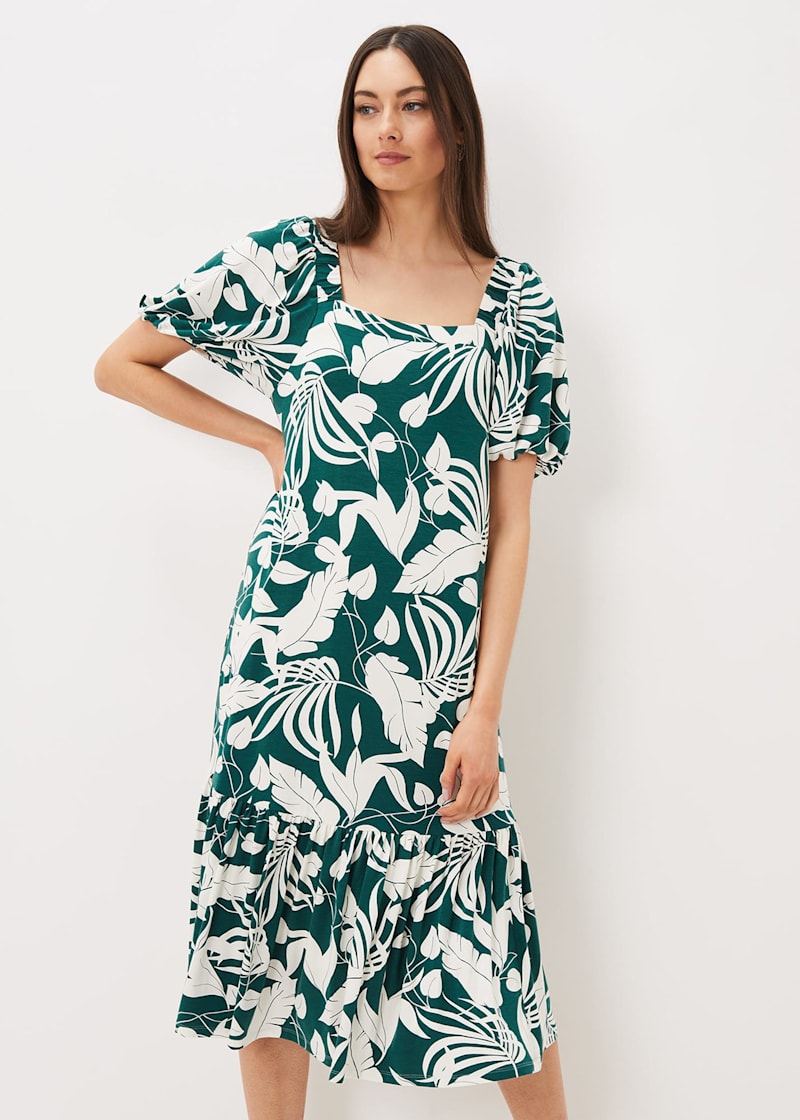 Aayra Palm Print Midaxi Dress | Phase Eight UK