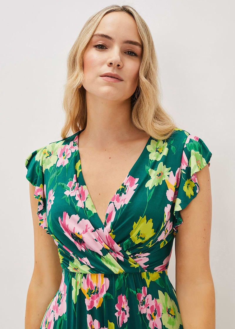 Floral jersey maxi dress cheap