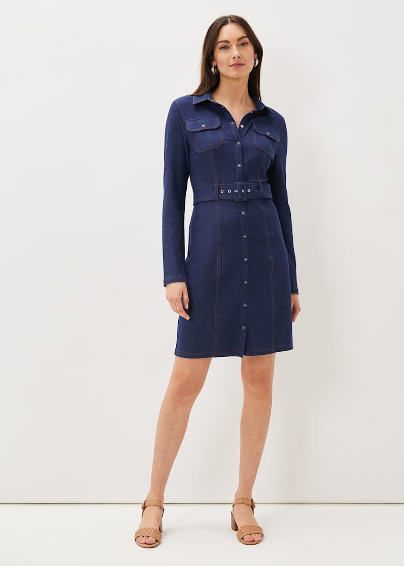 Denim jersey dress online