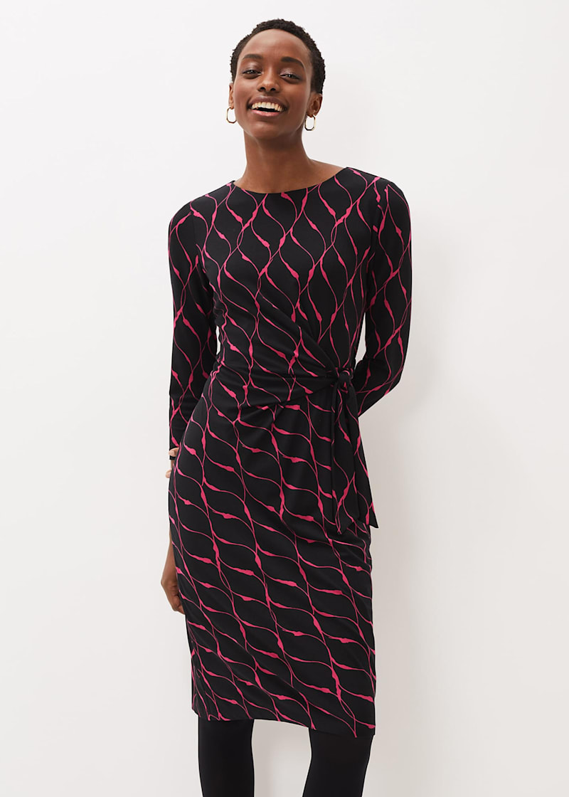 Black fitted jersey dress top