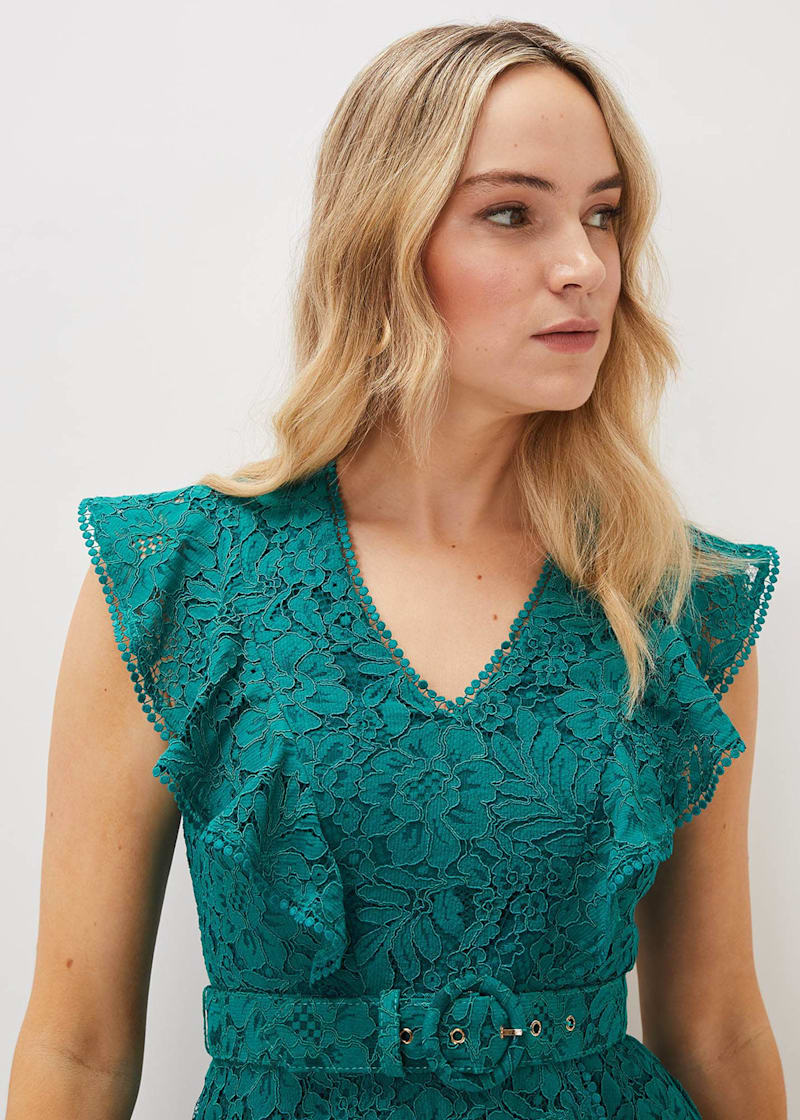 Warehouse frill lace midi new arrivals dress