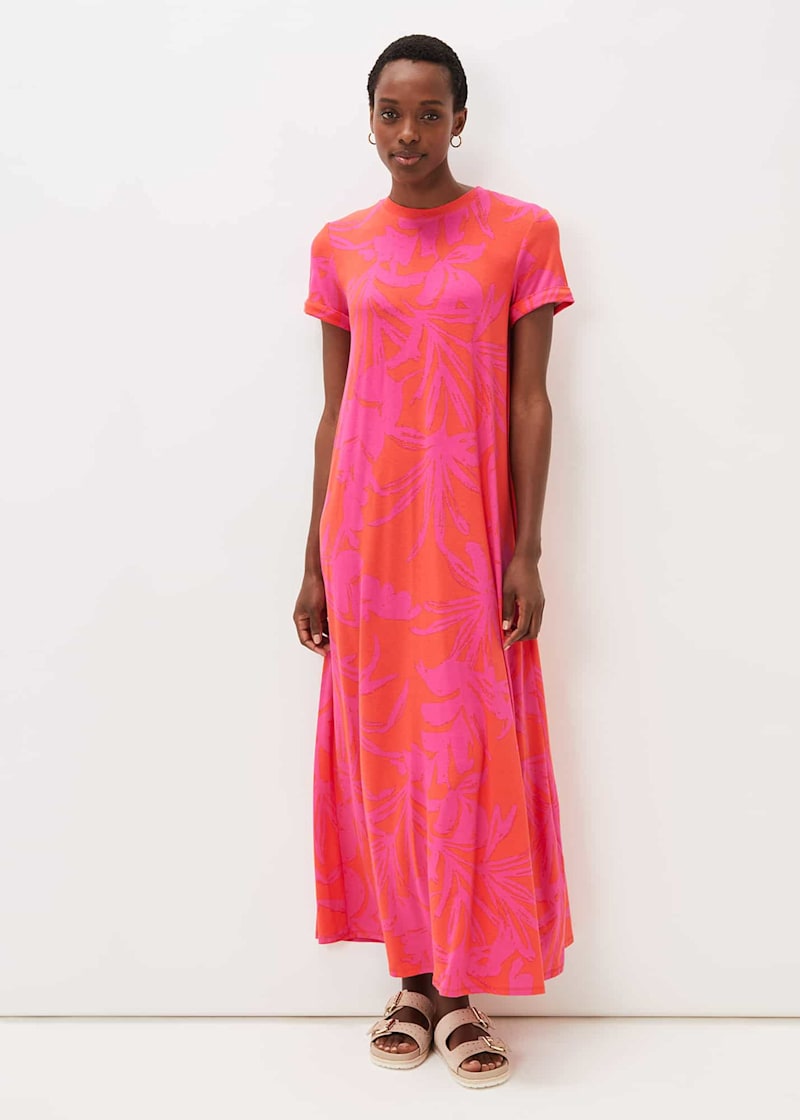 Palm print maxi dress online