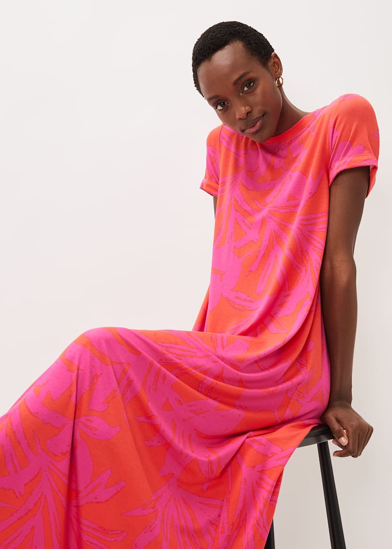 Red t shirt maxi dress top