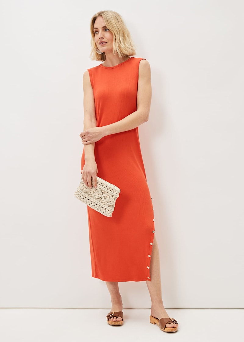Reya Ribbed Column Midi Dress