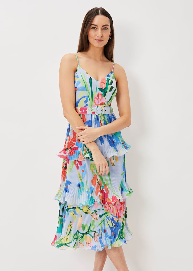 River Floral Tiered Midi Dress