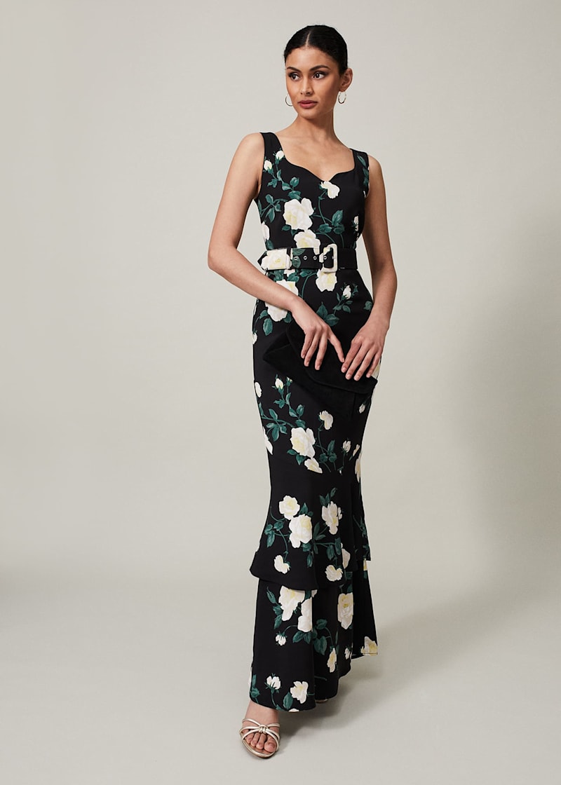 Belted evening dress online