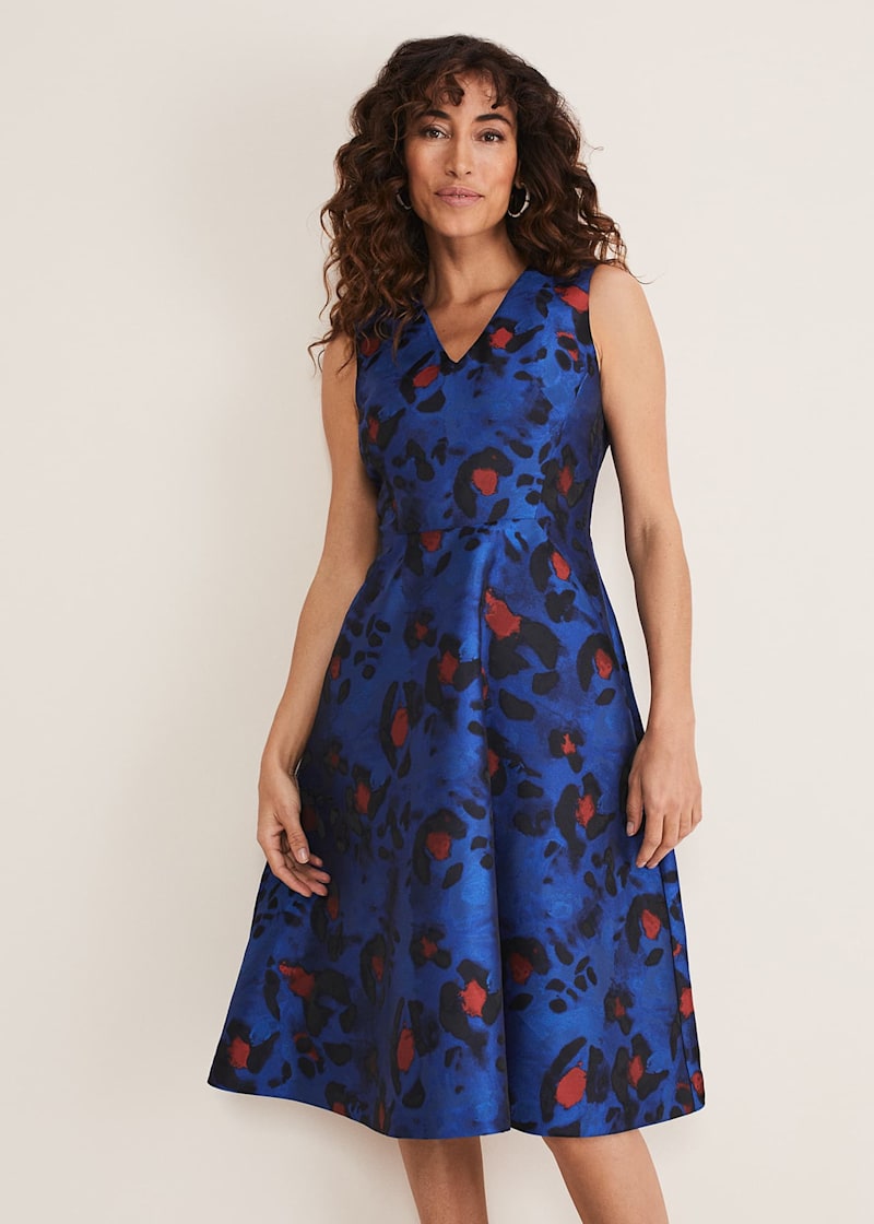 Clarisse Print Jacquard Dress | Phase Eight UK