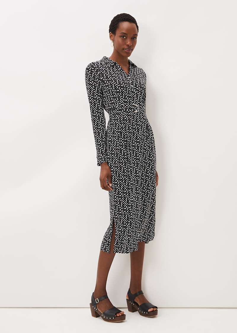 Printed midi dress cheap