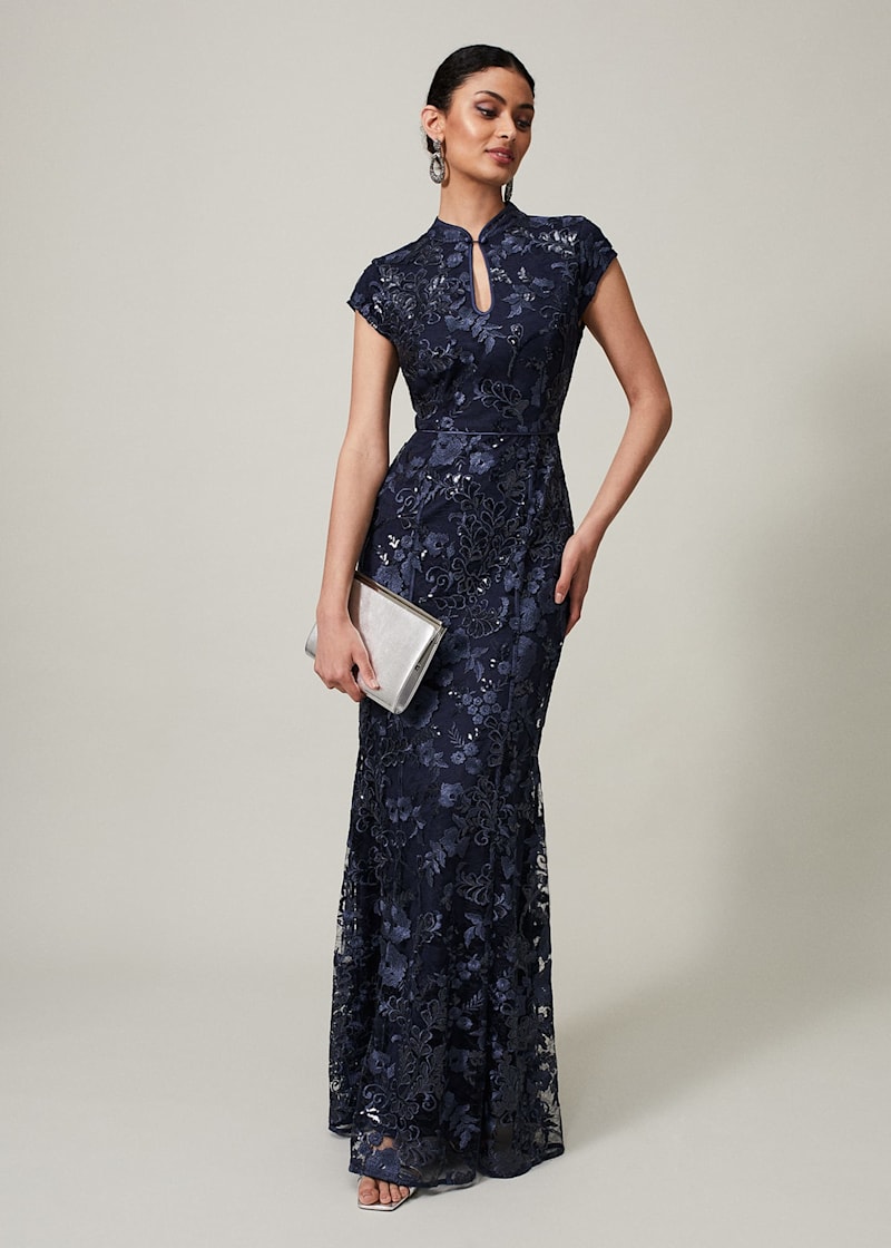 Sofia Embroidered Sequin Dress | Phase Eight UK