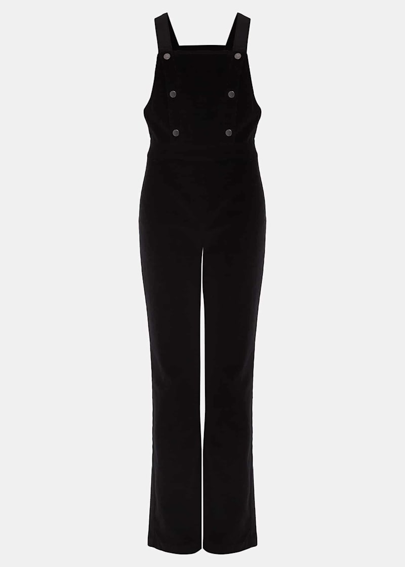 Women's black cheap corduroy overalls