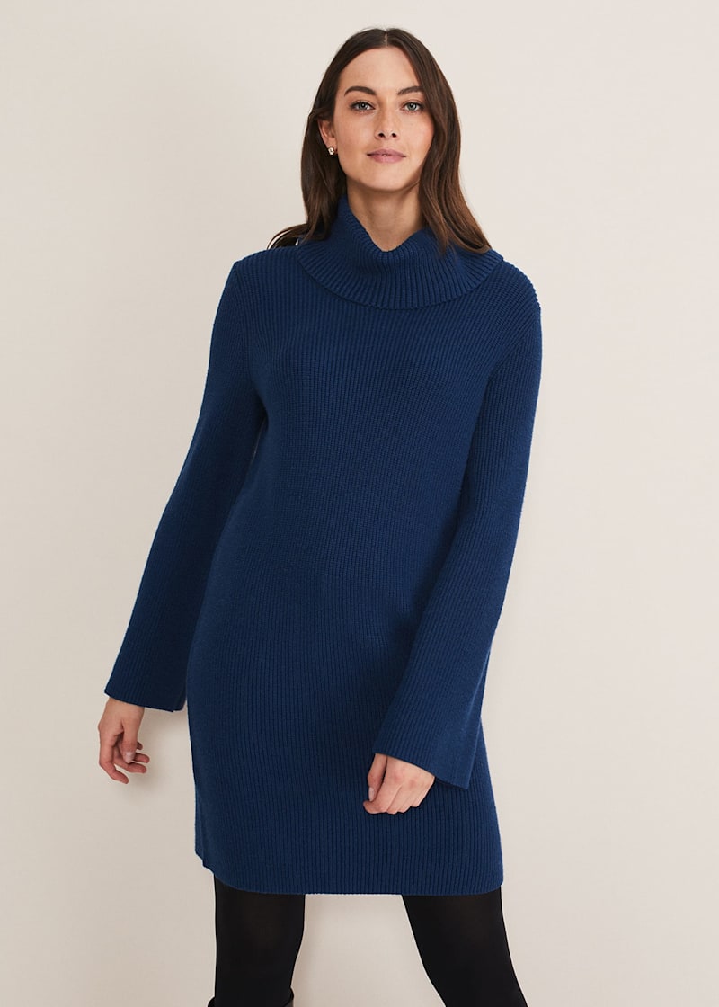 Jumper dress blue on sale