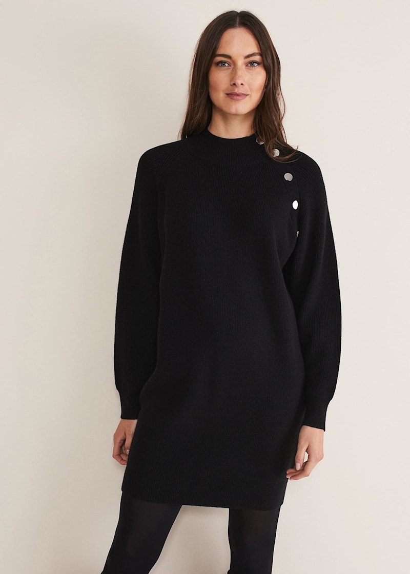 Black long jumper dress store