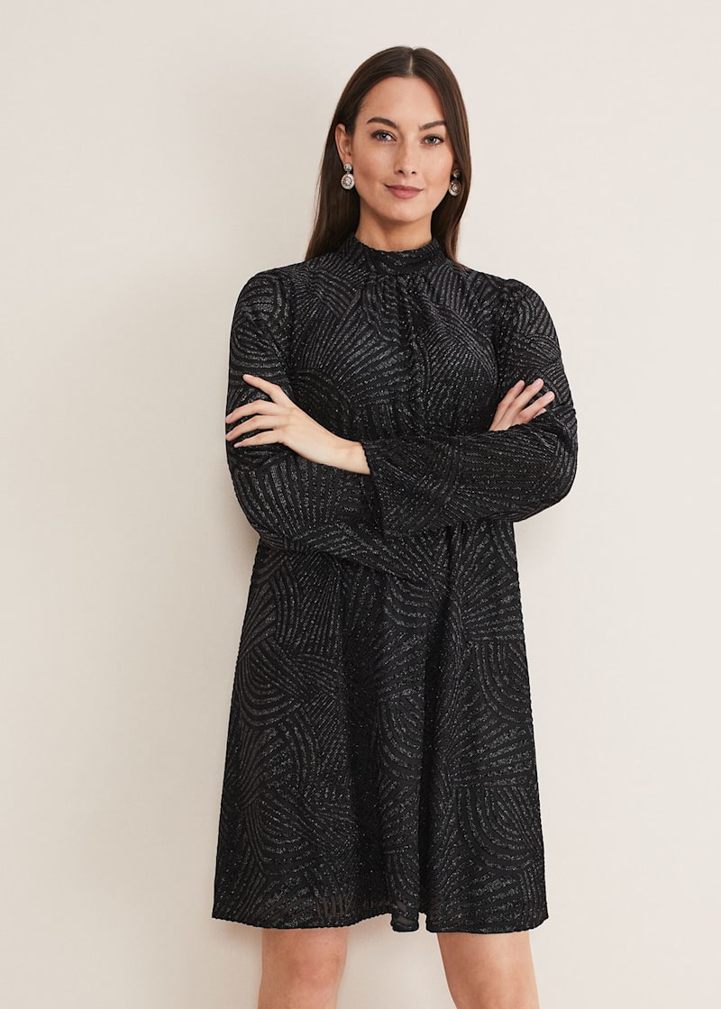 Polo neck swing dress deals