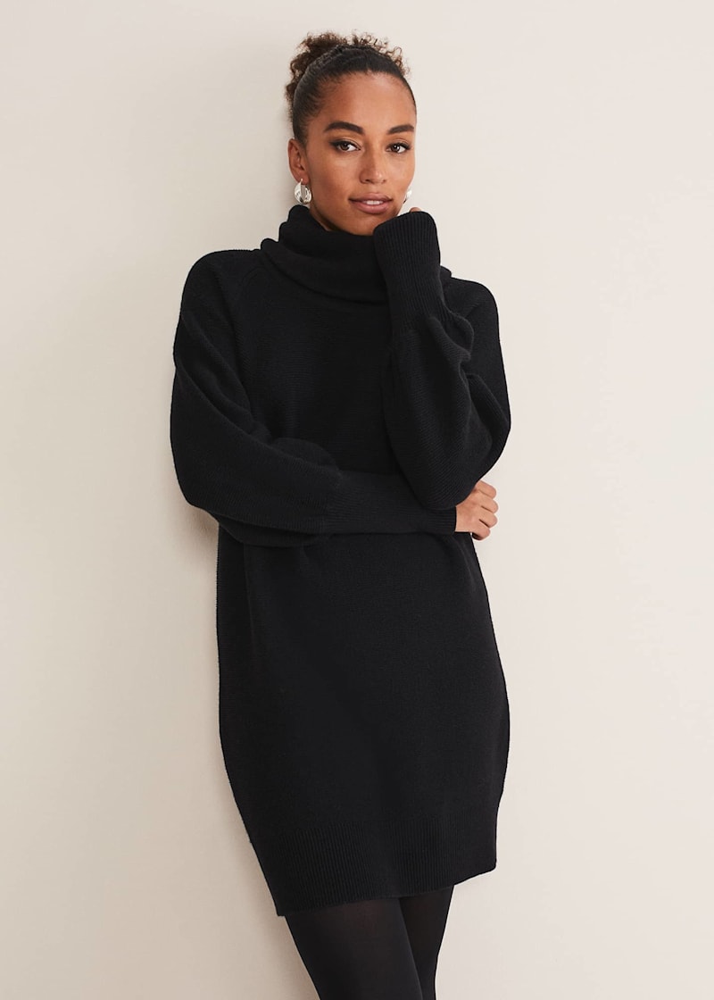 Oversized cowl neck sweater dress sale