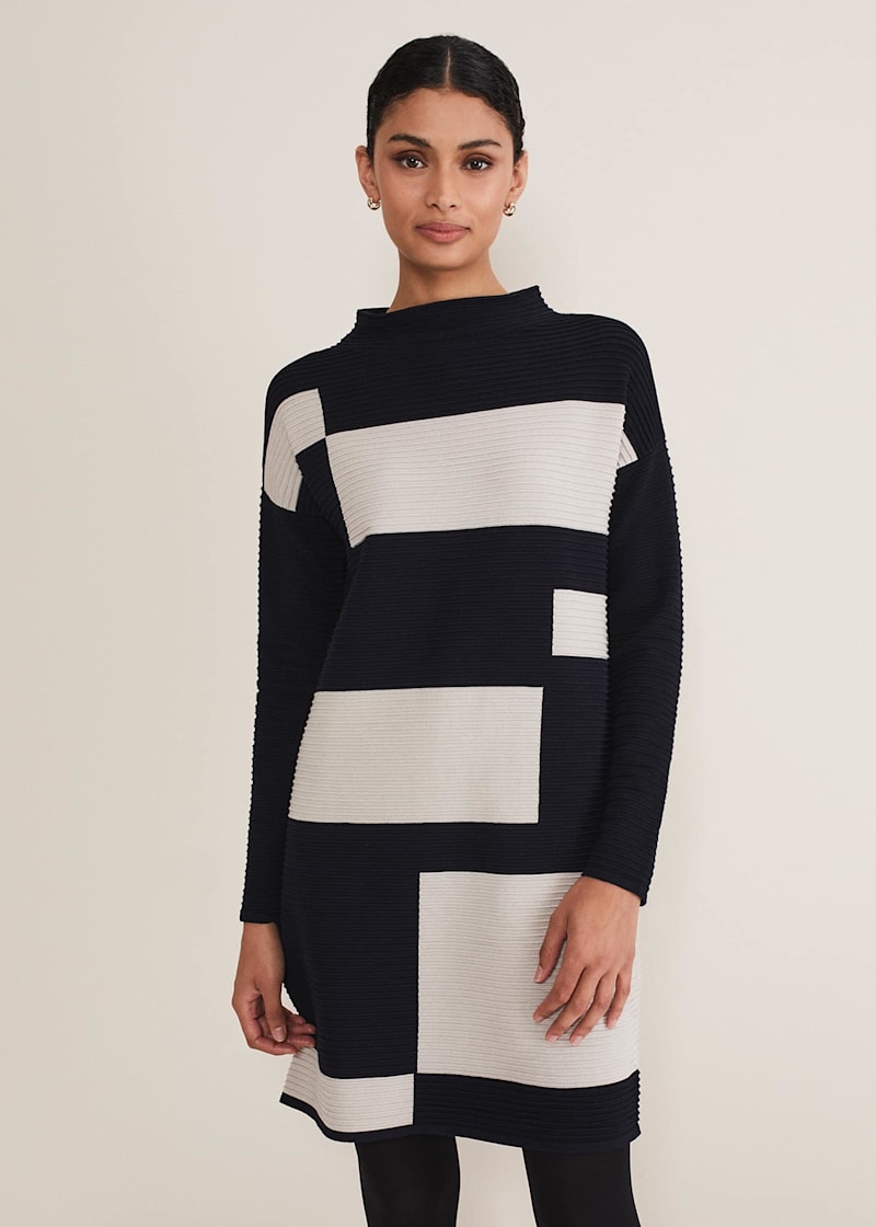 Block colour jumper dress hotsell