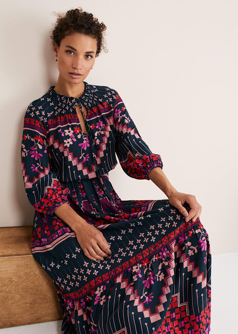 Tile print maxi dress cheap