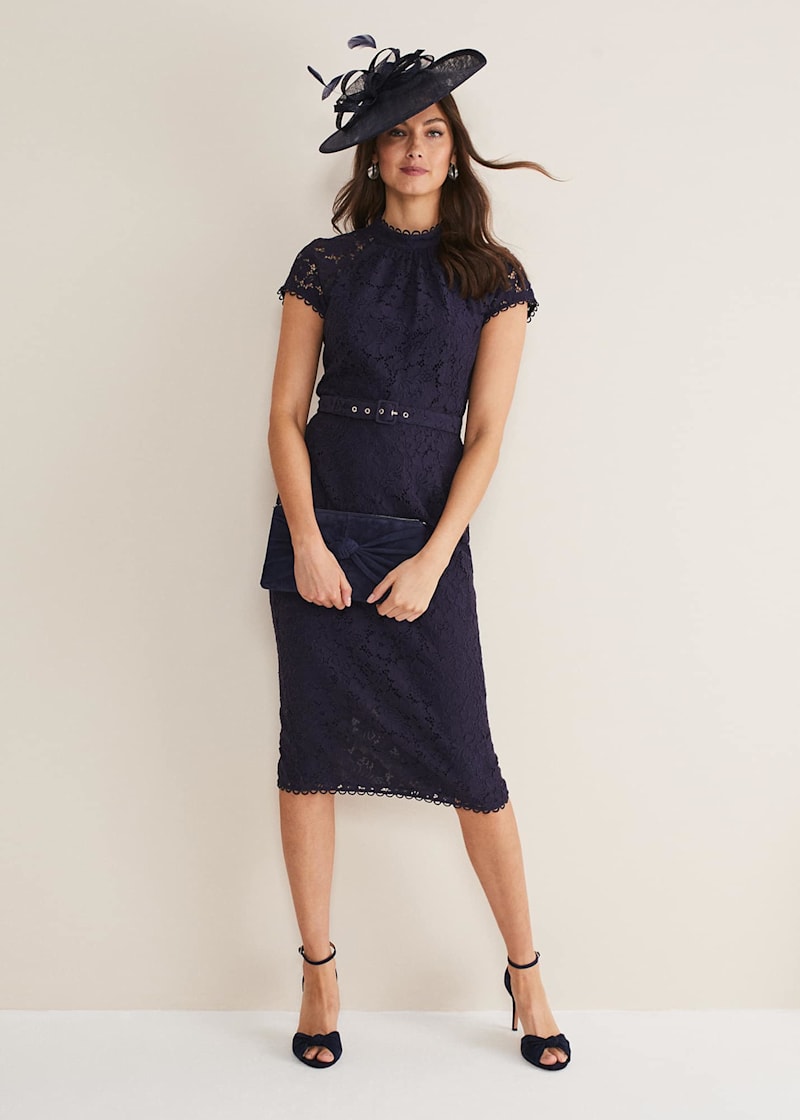 Aurora lace mini online dress in navy