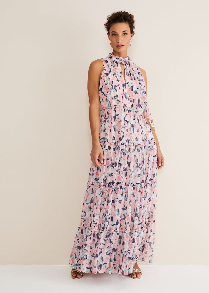 Esme Floral High Neck Maxi Dress