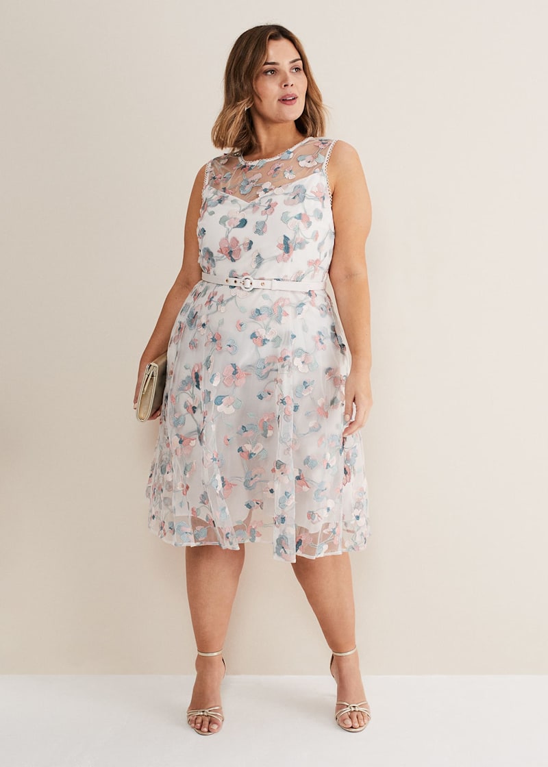 Leighton Floral Embroidered Midi Dress