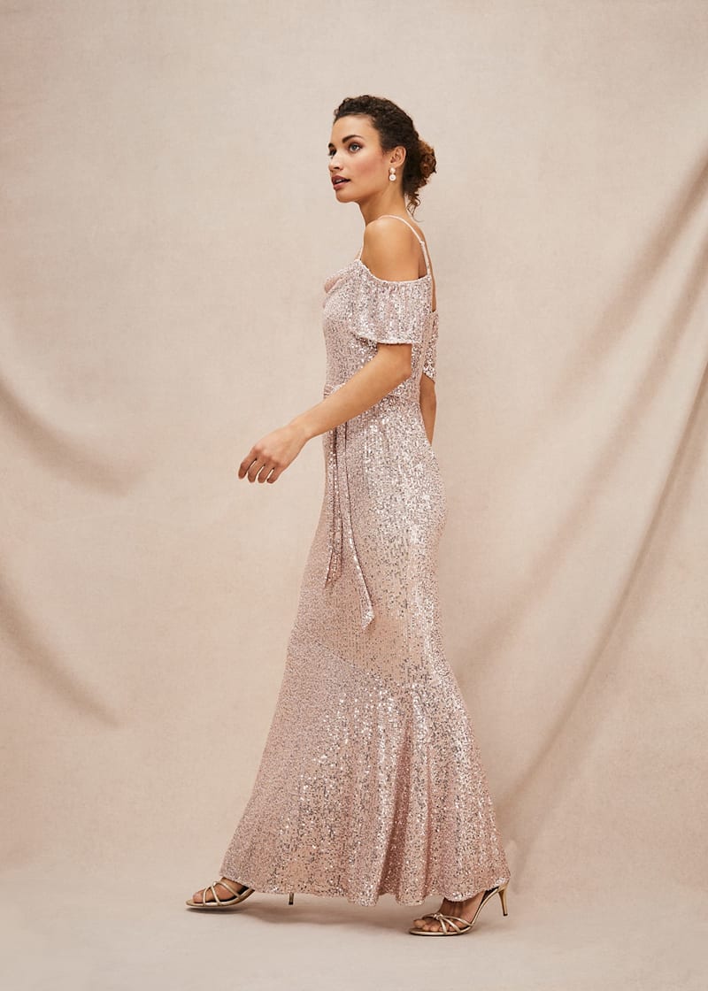 Rose gold dress with hot sale sequins