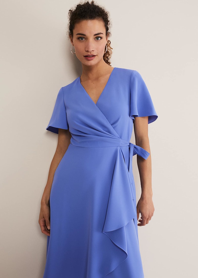 Carisa ruffle dress in best sale pastel blue