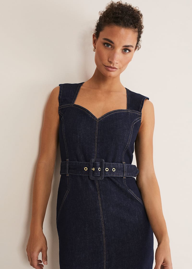 Fitted black 2025 denim dress