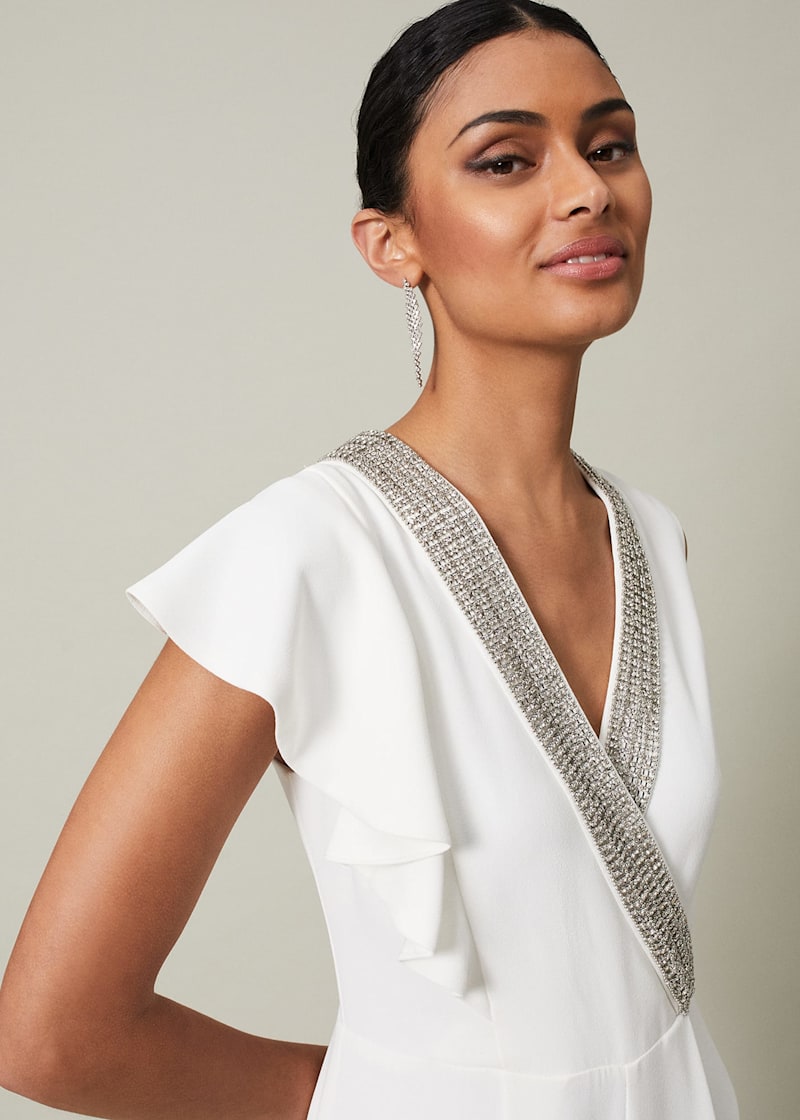 Alexis White Beaded Jumpsuit