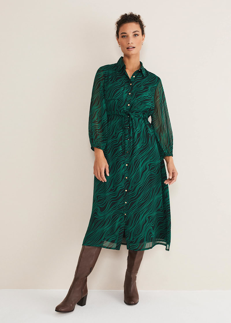Green 2025 dress chiffon