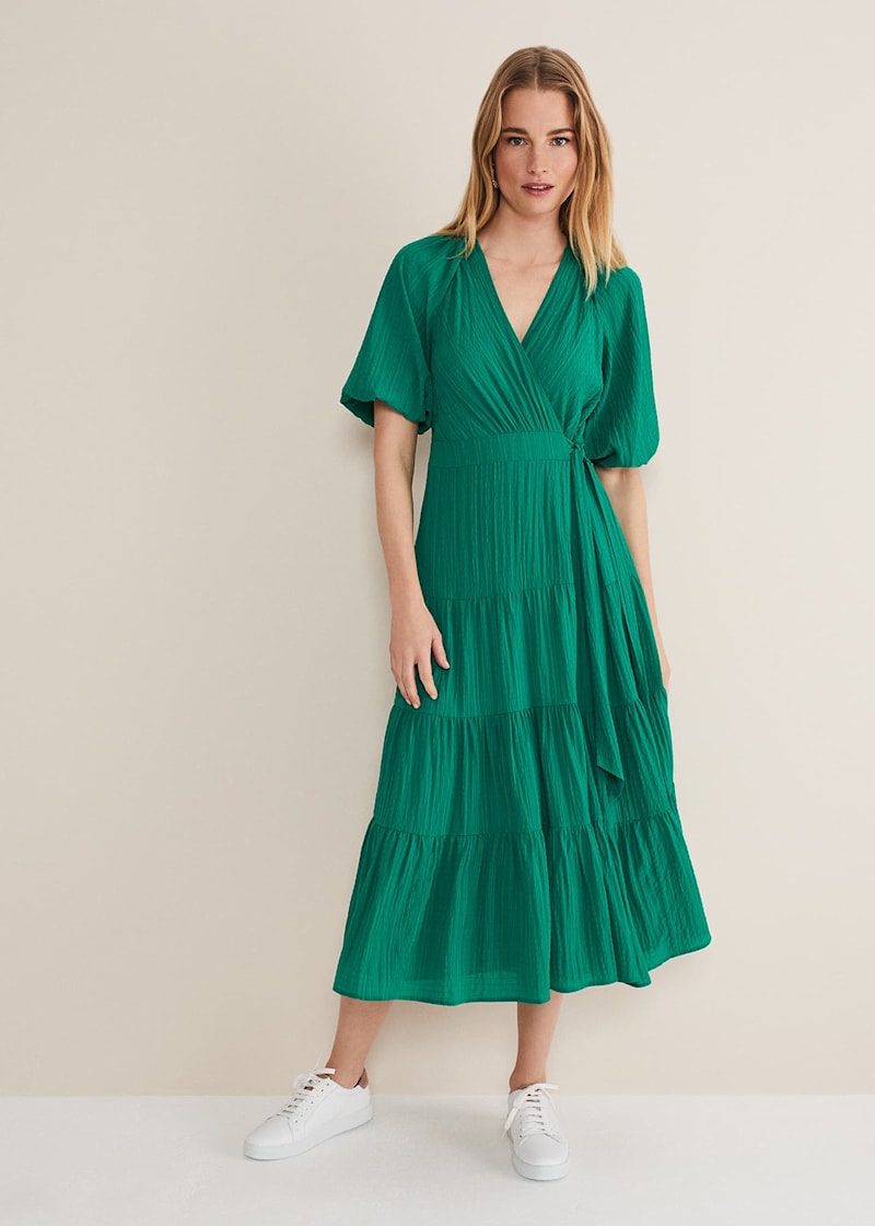 Green on sale wrap dress