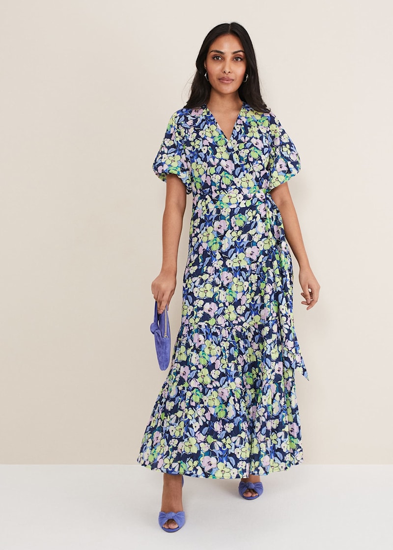 Blue petite maxi dress clearance