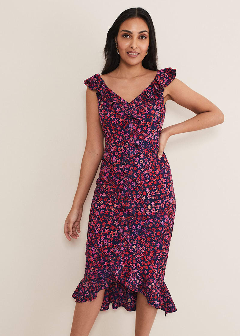 Petite frill hot sale dress
