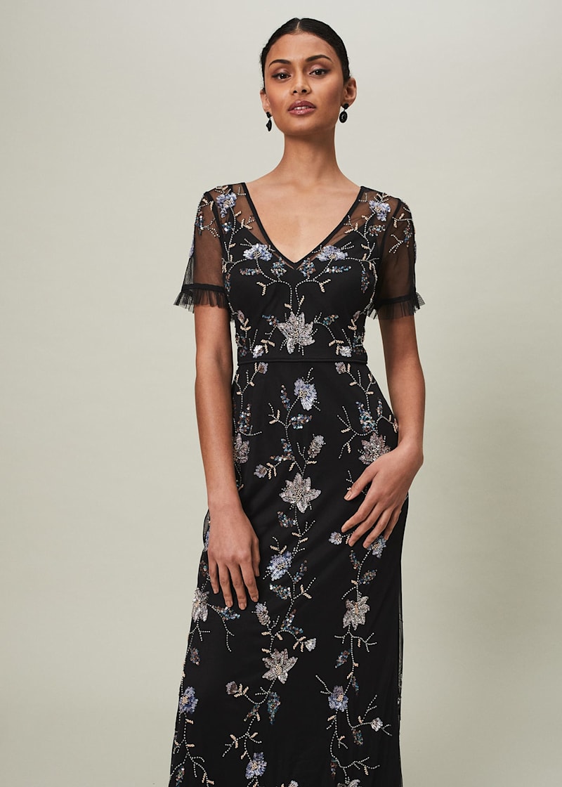 Sierra formal hot sale sequin scroll dress