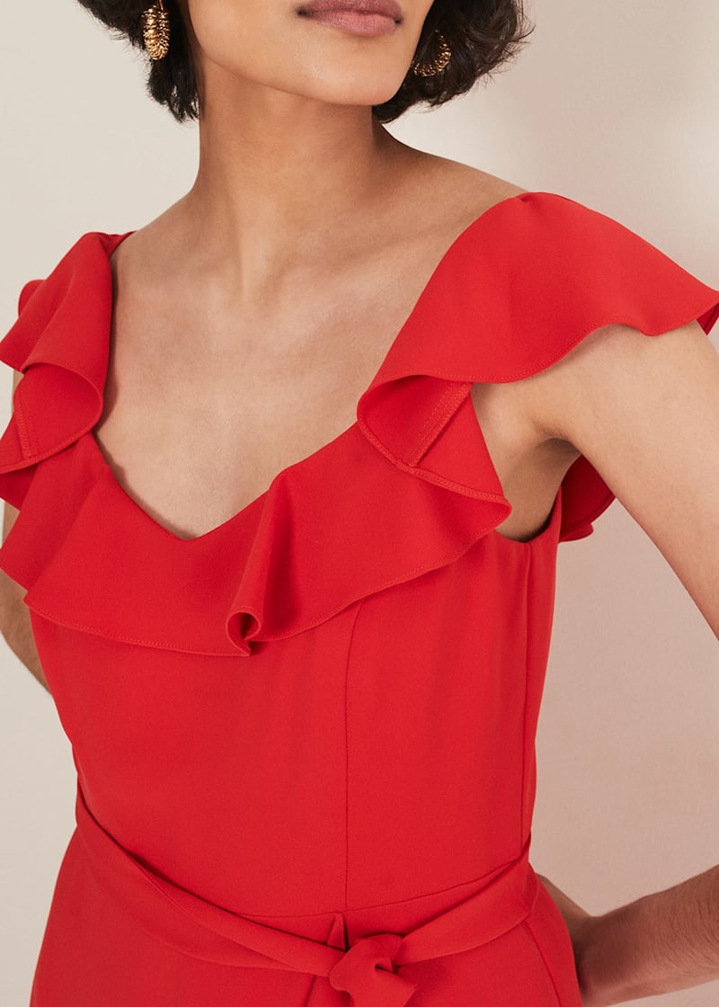 Tatiana Ruffle Wrap Midi Dress