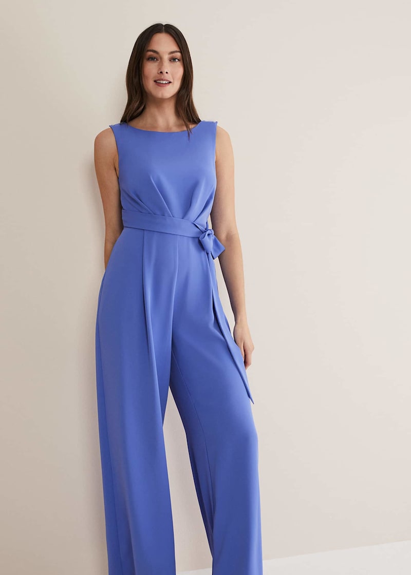 Elaina Blue Wide Leg Jumpsuit