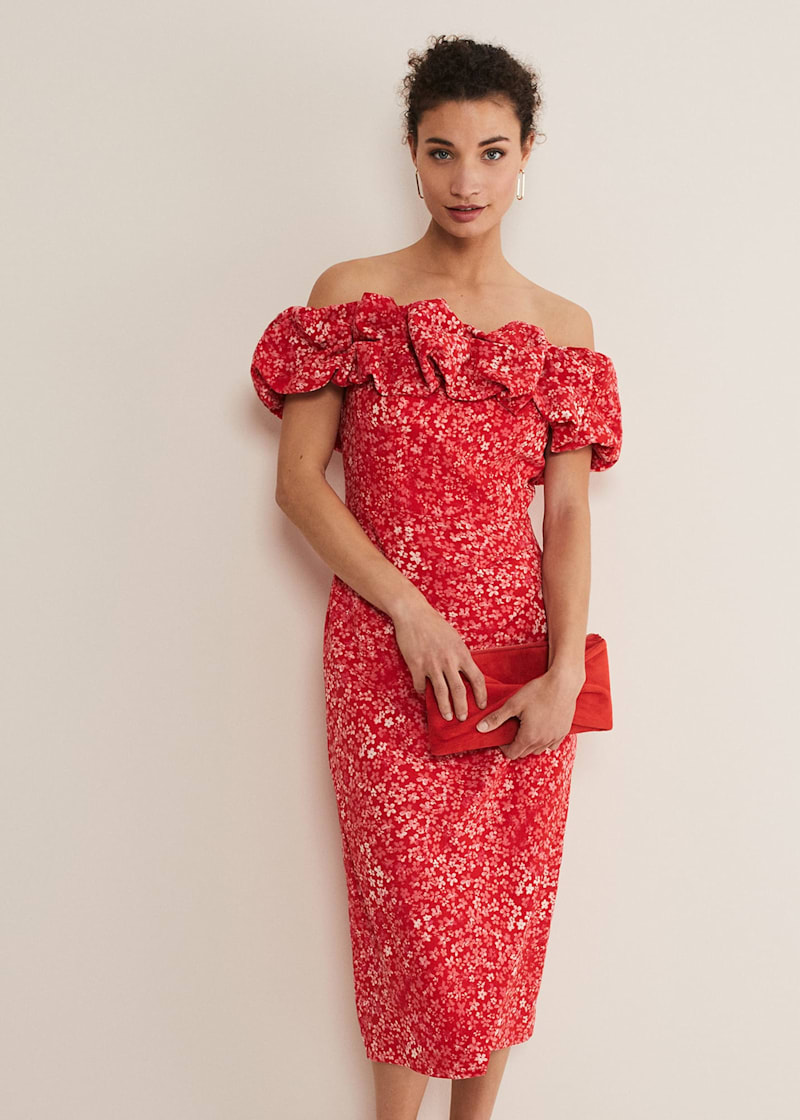 Senita Off Shoulder Ditsy Dress