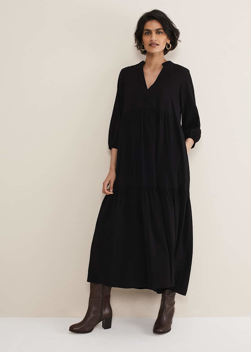 Matteau long clearance sleeve split dress