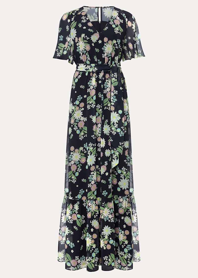 Janine Tiered Maxi Dress in Apricot Ditsy Floral – Worth Collective