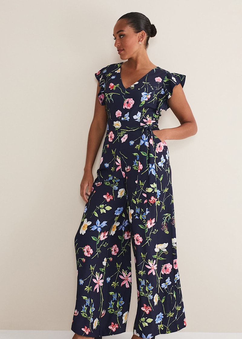 Jumpsuit flower print top
