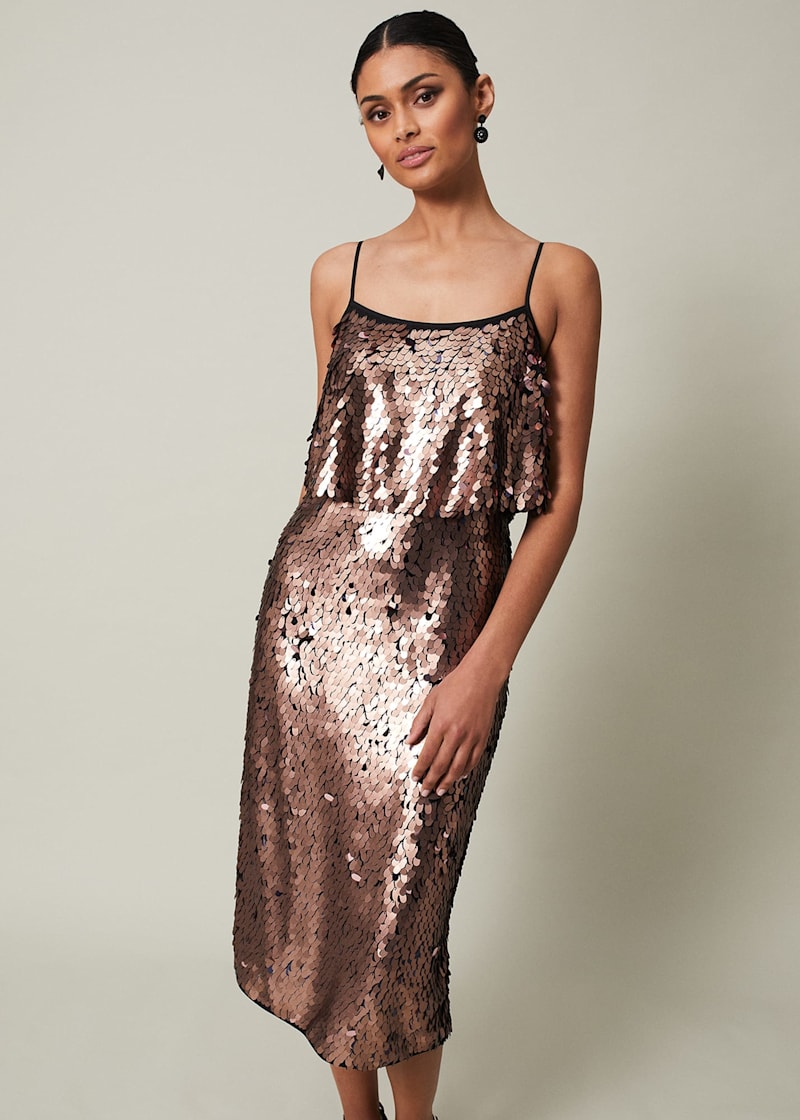 Sequin tiered dress top