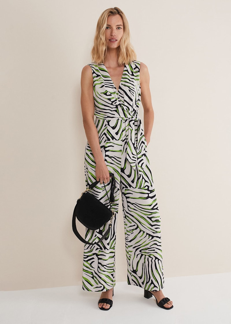 Tamsin Zebra Print Wide Leg Jumpsuit | Phase Eight UK |