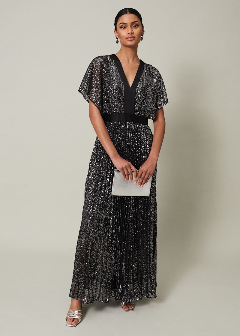 Sparkle maxi dress with wrap skirt outlet