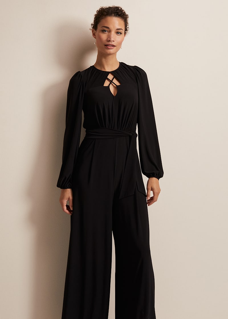 Janece Black Wide Leg Jumpsuit